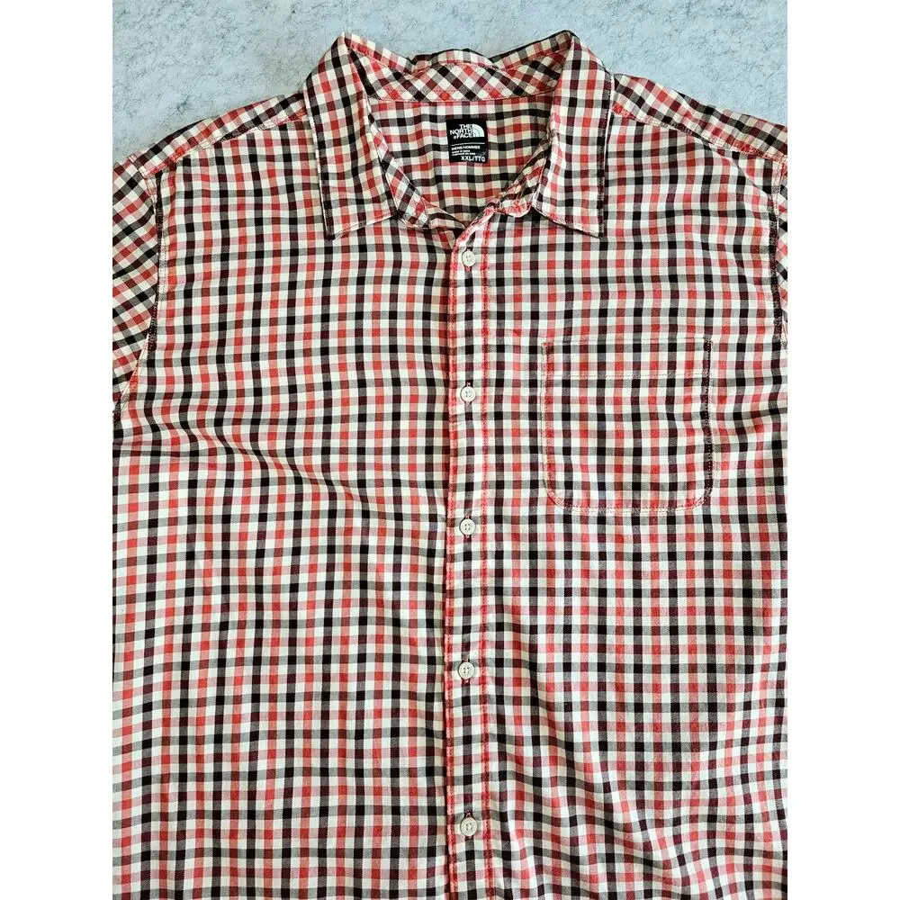 The North Face Short-Sleeve Passport Shirt Men's, Button Down, Red Plaid, Sz XXL